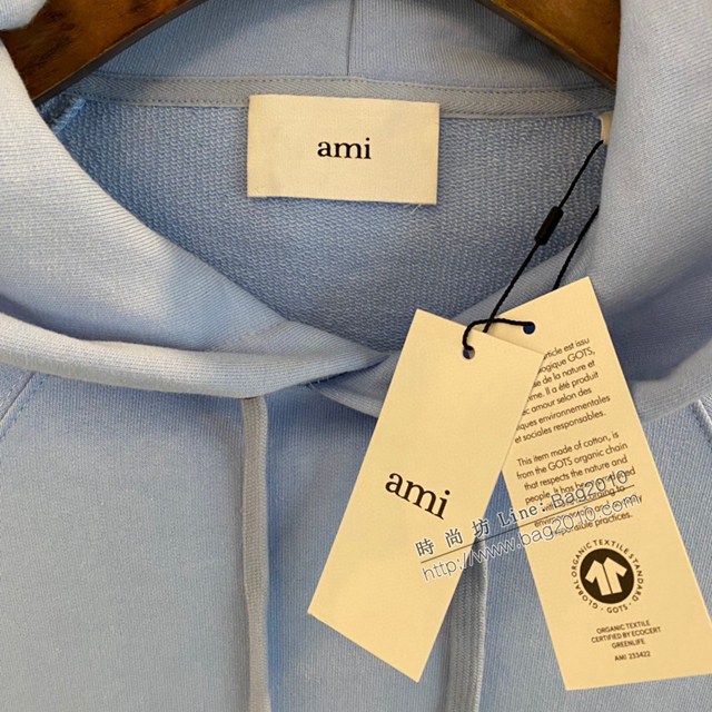 Ami專櫃2023FW新款愛心刺繡插肩連帽衛衣 男女同款 tzy3190